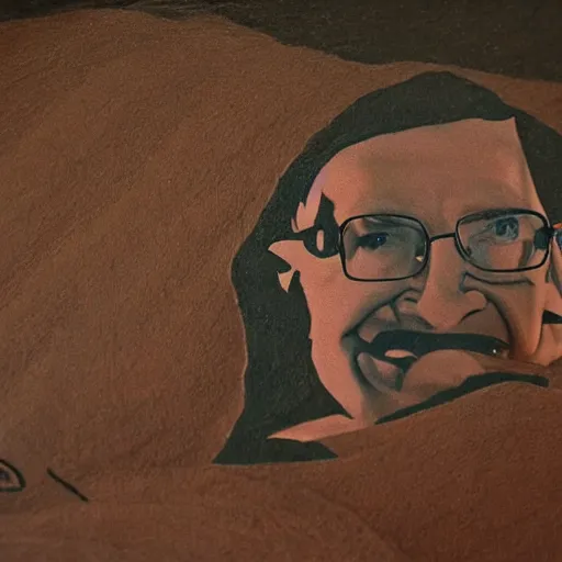 Prompt: Cave painting of Stephen Hawking