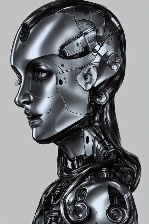 female robot head