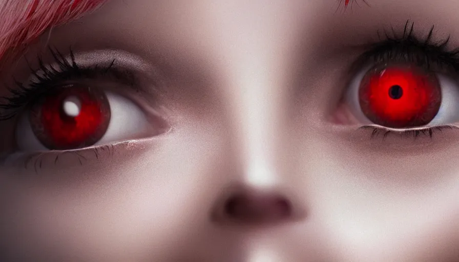 Prompt: diamond red eyes, rule of thirds, beautiful detailed face, ultra realistic, concept art, intricate details, serious, highly detailed, photorealistic, octane render, 8 k, unreal engine, detailed oil painting.