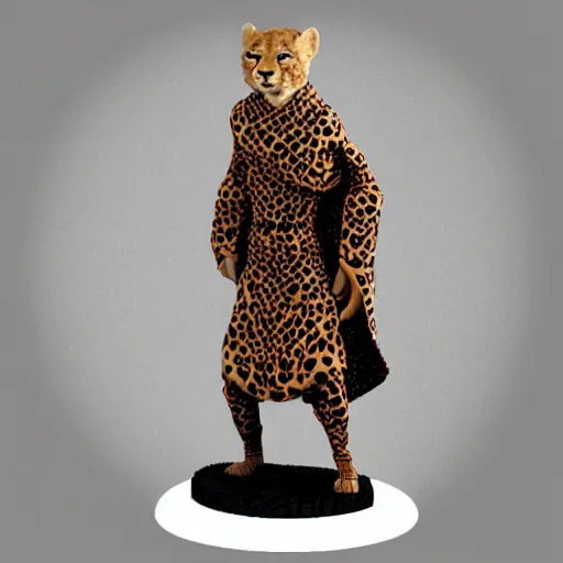 Image similar to Humanoid Cheetah, Animal face, D&D, Tabaxi, Monk-like robe attire