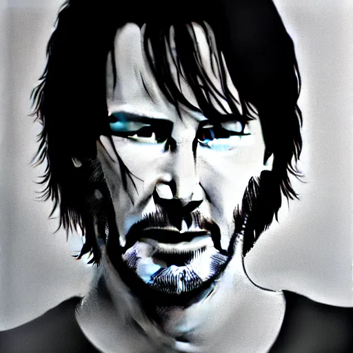 Prompt: keanu reeves looking proud of me, photograph, hyperrealism, 4k, golden hour, medium closeup