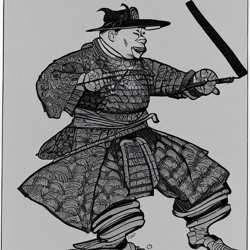 Image similar to mr toad as a samurai master. toad dressed as samurai. concept art by james gurney and mœbius.