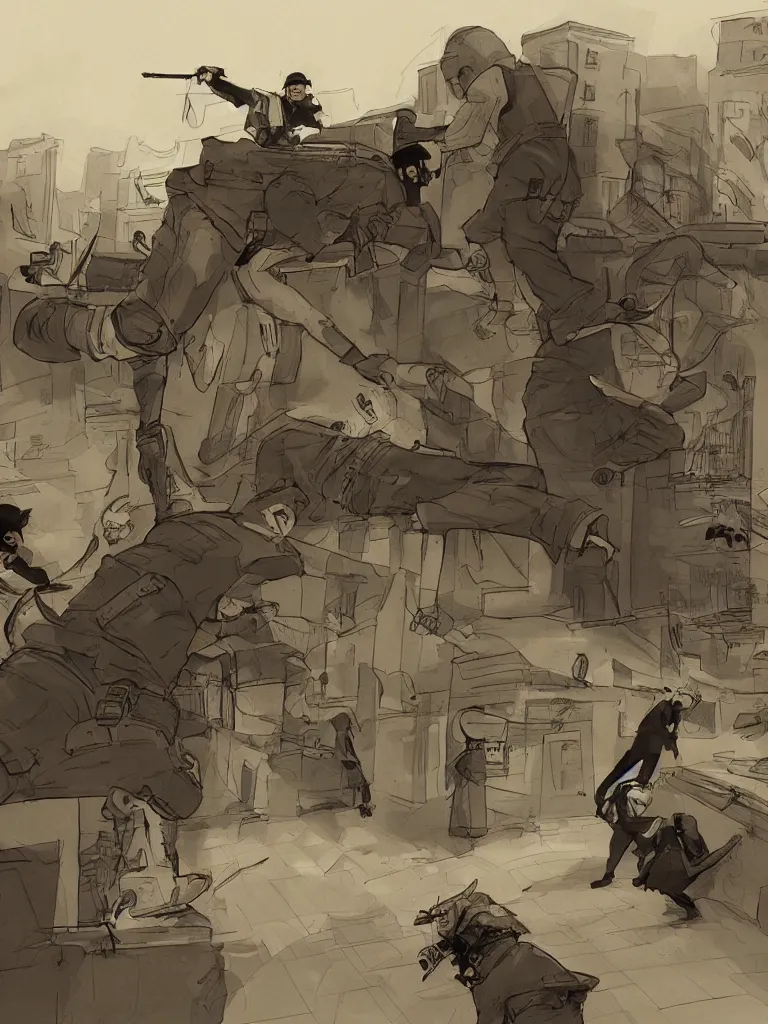 Image similar to bank robbery by disney concept artists, blunt borders, rule of thirds