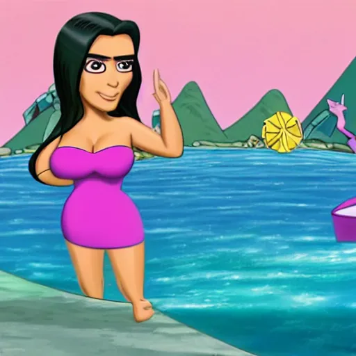 Image similar to kim kardashian in spongebob squarepants