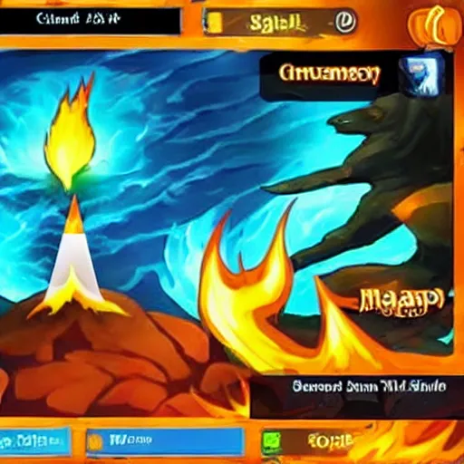 Image similar to cone of fire spell, Raft gameplay