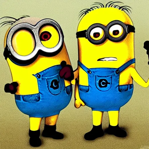 Image similar to (minions), fight club!!