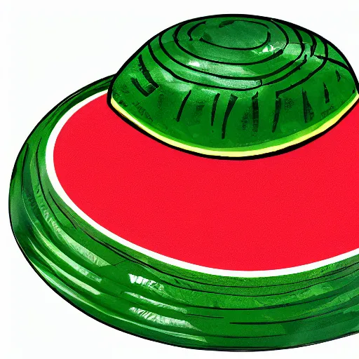 Prompt: a hat made of a watermelon product photo