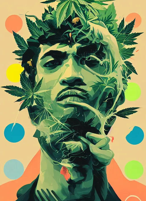 Image similar to profile picture by sachin teng x ofwgkta, weed, marijuana, organic painting, hard edges, masterpiece, smoke, asymmetrical, green, matte paint, energetic