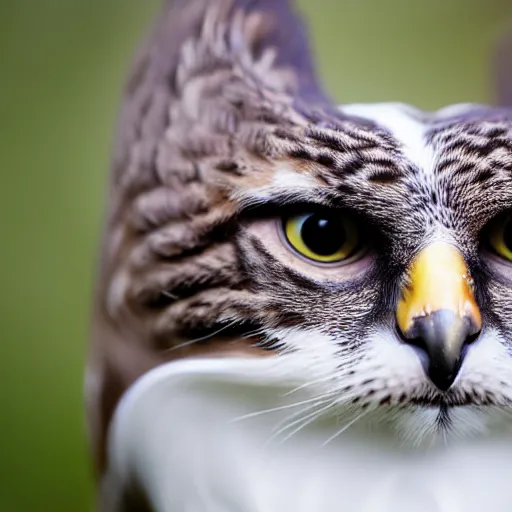 Image similar to a falcon - cat - hybrid, animal photography