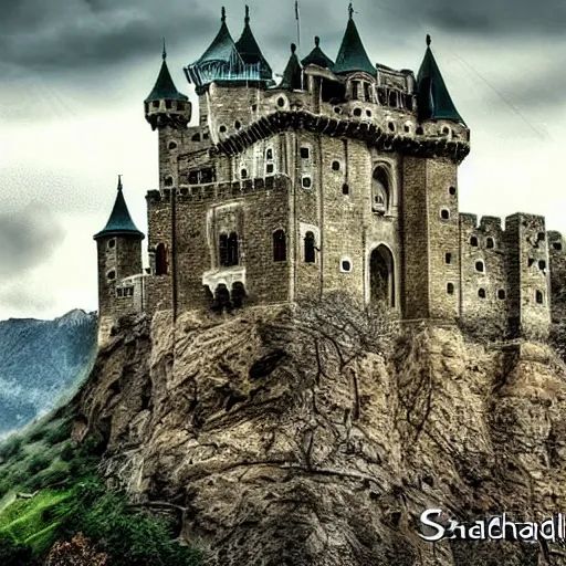 Image similar to an incredible castle landscape, by shaddy safadi