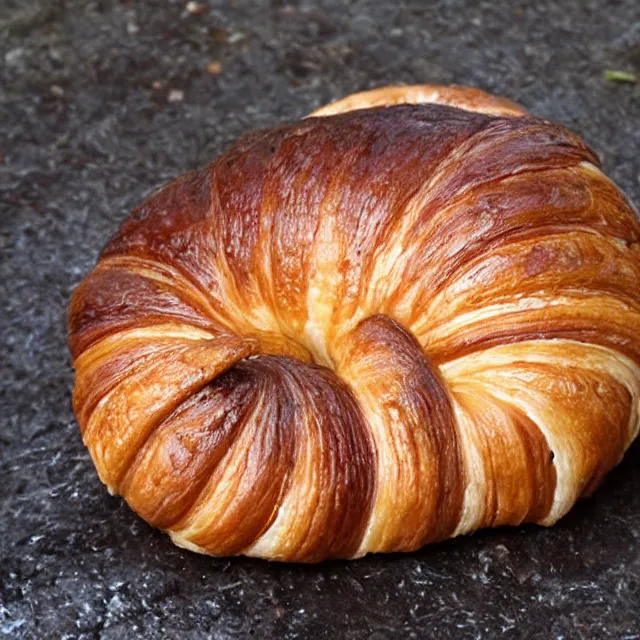 Prompt: croissant snail