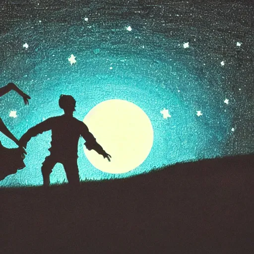 Prompt: dancing in the moonlight