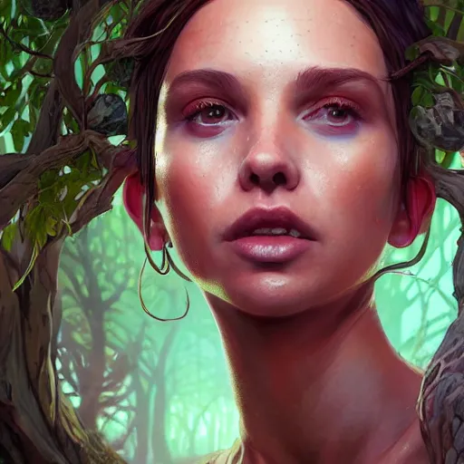 Image similar to highly detailed portrait, dryad, in gta v, stephen bliss, unreal engine, fantasy art by greg rutkowski, loish, rhads, ferdinand knab, makoto shinkai and lois van baarle, ilya kuvshinov, rossdraws, tom bagshaw, global illumination, radiant light, detailed and intricate environment