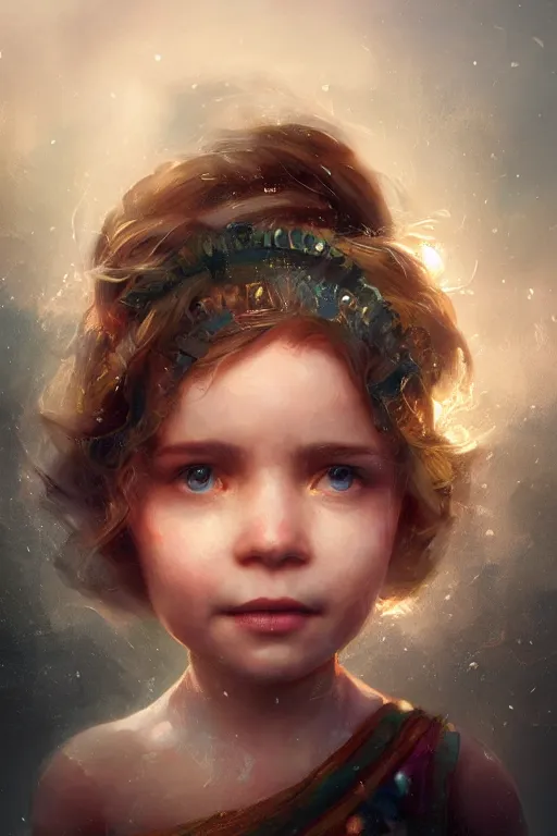 Image similar to Atlantis little girl, joyful, close-up portrait, intricate, elegant, volumetric lighting, scenery, digital painting, highly detailed, artstation, sharp focus, illustration, concept art, ruan jia, steve mccurry