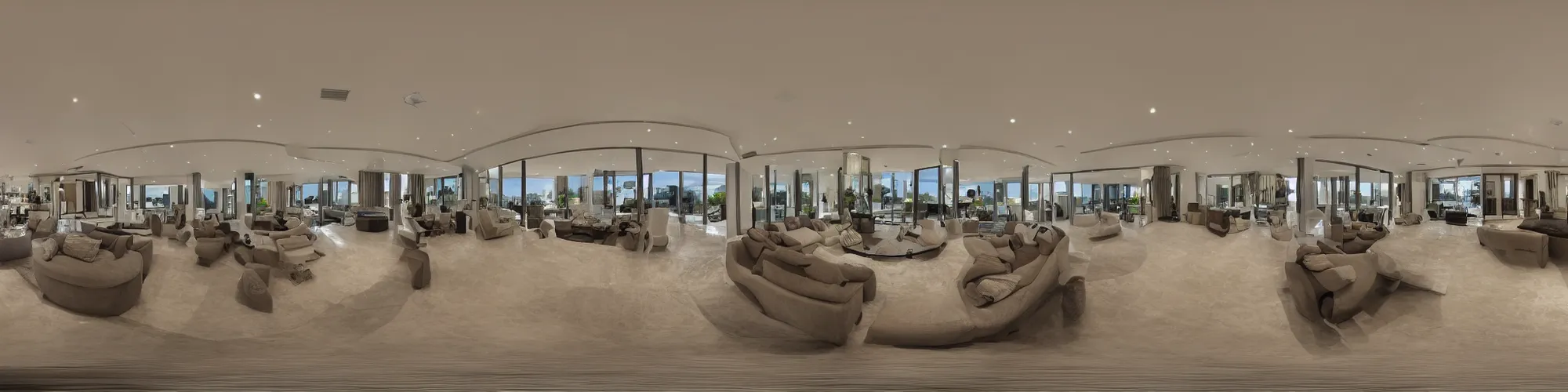 Prompt: panorama view of a luxury home inside a room, 360*