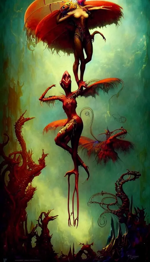 Image similar to exquisite imaginative friendly weird magic creature poster art humanoid colourful movie art by : : weta studio tom bagshaw james jean frank frazetta