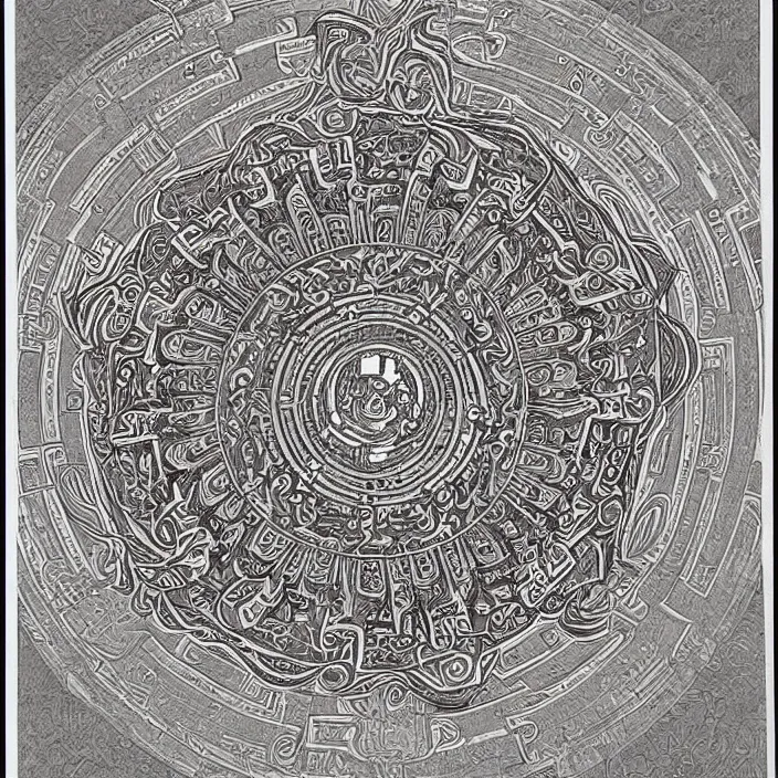 Prompt: detailed tibetan mandala by mc escher