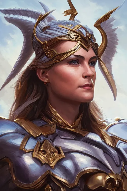 Image similar to amazon valkyrie athena, d & d, fantasy, portrait, highly detailed, headshot, digital painting, trending on artstation, concept art, sharp focus, illustration, art by artgerm and greg rutkowski and magali villeneuve