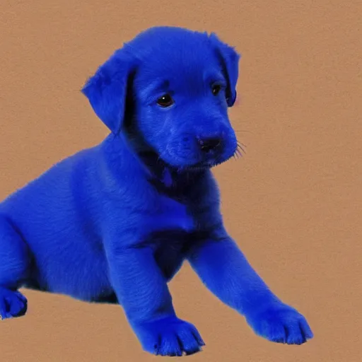 Prompt: virtual blue puppy