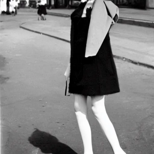 Prompt: photograph of a stylish young russian woman in 1 9 6 4 moscow