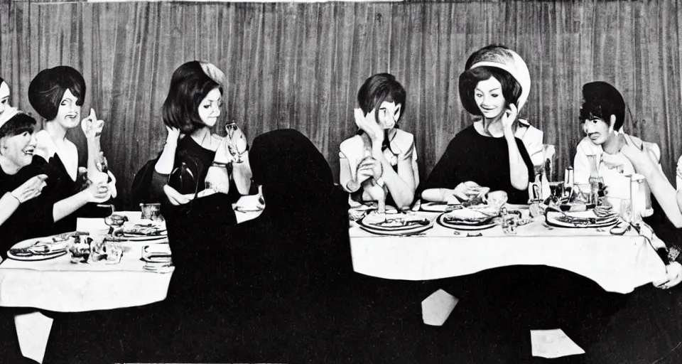 Prompt: 1 9 6 0 s ladies who lunch, the last supper