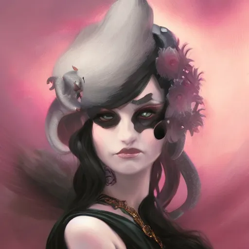 Image similar to jessie from pokemon as a goth girl, fantasy, intricate, elegant, highly detailed, digital painting, artstation, concept art, matte, sharp focus, illustration, art by aenaluck and roberto ferri and greg rutkowski, epic fantasy, digital painting