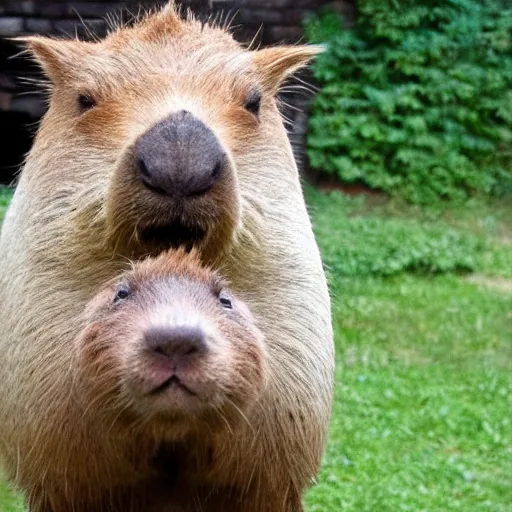 Image similar to capybara dressed as a king