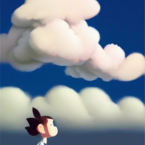 Prompt: goro fujita ilustration a graceful fluffy cloud raining on a flat background, painting by goro fujita, sharp focus, highly detailed, artstation