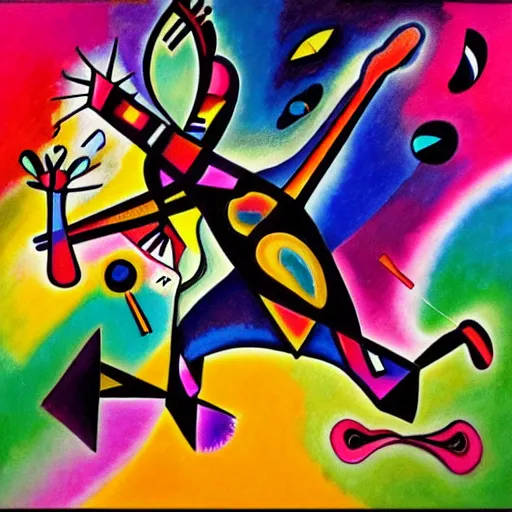 Prompt: colorful dance of love and death by Wassily Kandinsky, trending on artstation