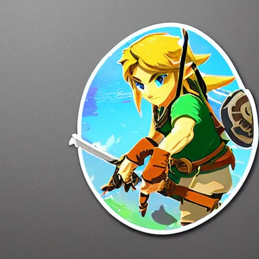 Prompt: sticker of link from breath of the wild