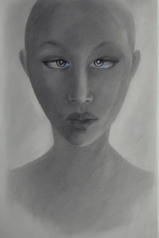 Image similar to inverted portrait, mysterious shadow dark scene graphite on canvas sketch