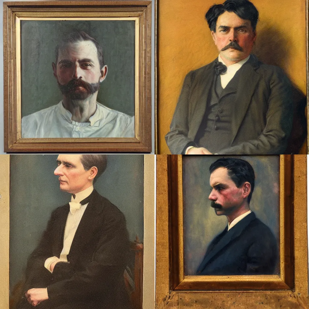 Prompt: a portrait painted in the year 1 9 0 6