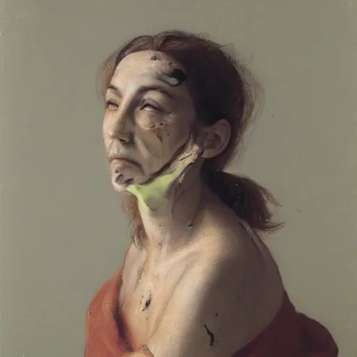 Image similar to portrait of a woman with a scar on her cheek