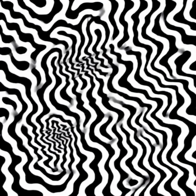 Image similar to a beautiful female face made of illusory motion dazzle camouflage perlin noise optical illusion