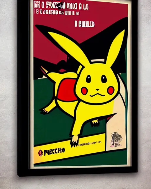 Prompt: spanish bullfighting posters of a picachu