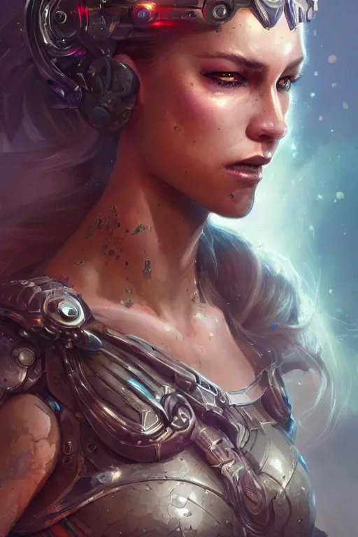 Image similar to cyborg mermaid, d & d, fantasy, portrait, highly detailed, headshot, digital painting, trending on artstation, concept art, sharp focus, illustration, art by artgerm and greg rutkowski and magali villeneuve