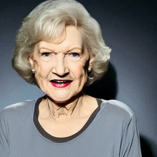 Image similar to roger waters but with betty white's face