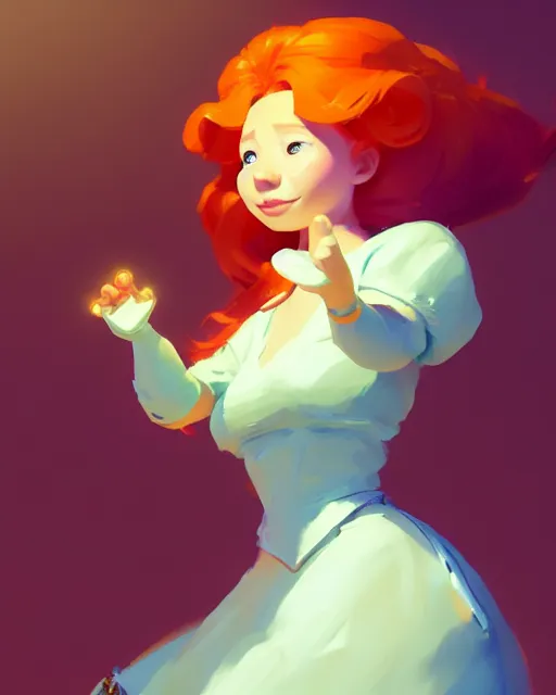 Image similar to cool ginger girl. she is dressed as a princess, bright backlit, key lighting, smooth, maya render, octane render aesthetic, dota, matte painting concept art, official fanart behance hd artstation by jesper ejsing, by rhads and makoto shinkai and lois van baarle and ilya kuvshinov and rossdraws