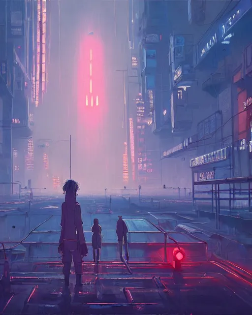 Image similar to painting of dystopian cyberpunk london, by simon stalenhag, cory loftis, james gilleard, atey ghailan, makoto shinkai, goro fujita, studio ghibli, rim light, exquisite lighting, clear focus, very coherent, plain background, soft painting