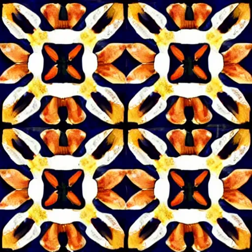 Prompt: hand painted wood tiles texture with perfect details, symmetry, digital art