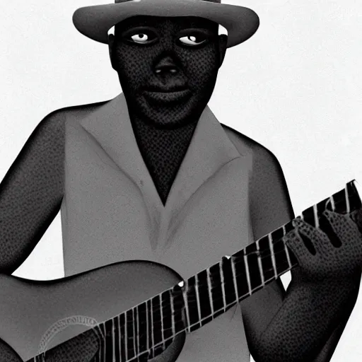 Image similar to 1 9 3 0 s mississippi bluesman with no mouth!!!, photorealistic!!!!, creepypasta, liminal, dark, gritty