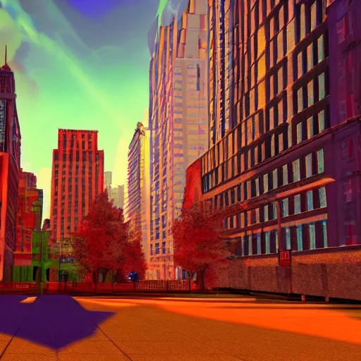 Image similar to nyc on lsd, psychedelic, unreal engine,