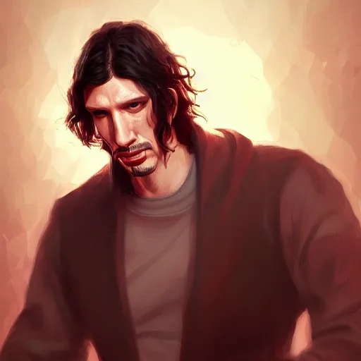 Image similar to adam driver detailed illustration of god, intricate, elegant, highly detailed, centered, digital painting, artstation, concept art, smooth, sharp focus, league of legends concept art, wlop