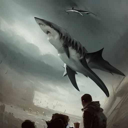 Image similar to Sharknado concept idea dream, Greg Rutkowski