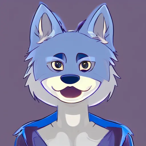 Prompt: an anthro anthropomorphic furry fursona hybrid of a blue german shepherd and a blue fox, with blue fur and blue eyes in a hoodie, award winning digital art, trending on furaffinity, artstation, pixiv