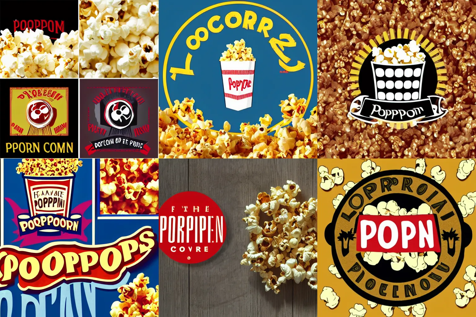 Popcorn Logo Badge Illustration Popcorn Bucket Stock Vector (Royalty Free)  1211211148 | Shutterstock