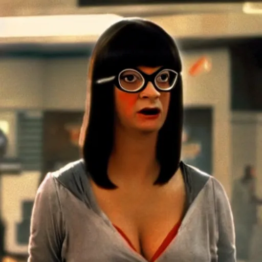 Prompt: A still of Tina Belcher from Bob's Burgers in Blade Runner (1982)