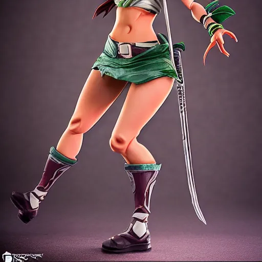 Image similar to akali from league of legends, actionfigure, studio lighting, product shoot