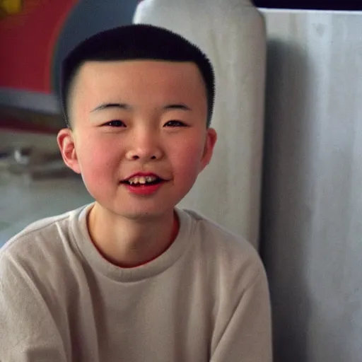 Image similar to chinese boy with buzz cut, simpsons style