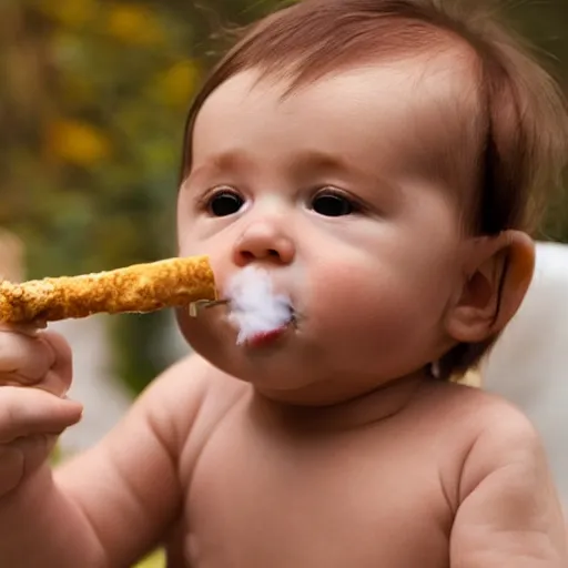 Image similar to baby smoking weed